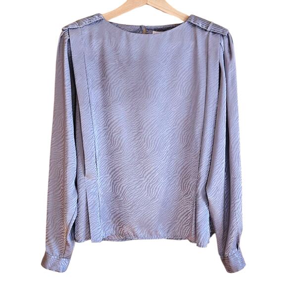 TESS Paris-Milano Light Grey Animal Print Blouse Women's Size 12 - Picture 1 of 8